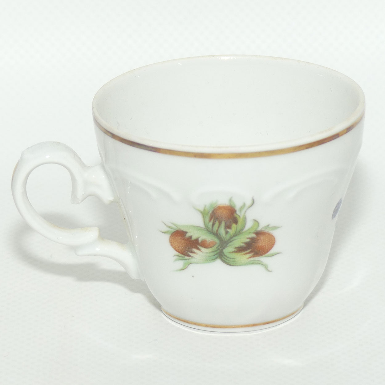 Jaeger 1897 Bavaria Germany Fruit motif demi tasse cup and saucer