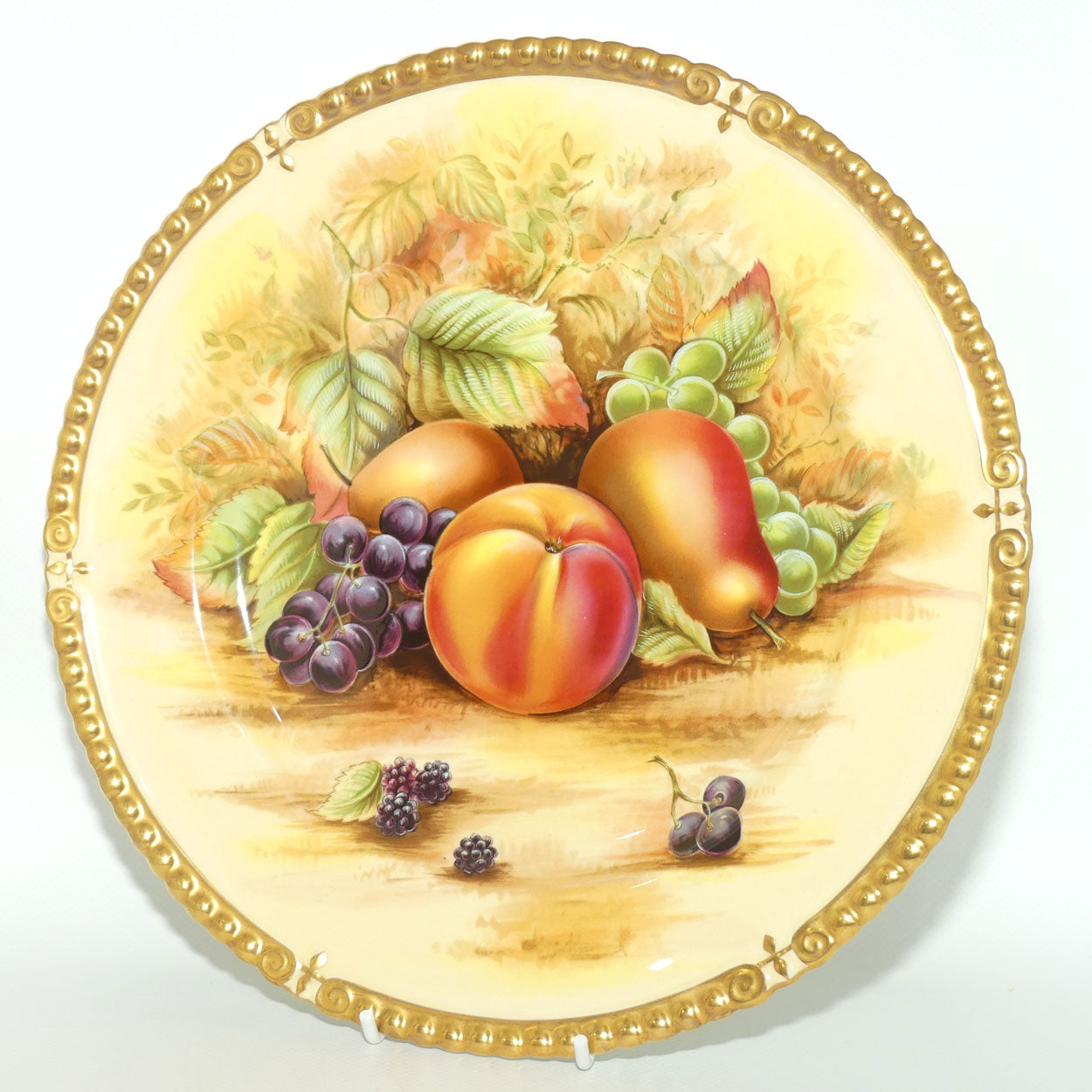 Aynsley Fruit Orchard Gold gilt figured border plate | 26.5cm wide