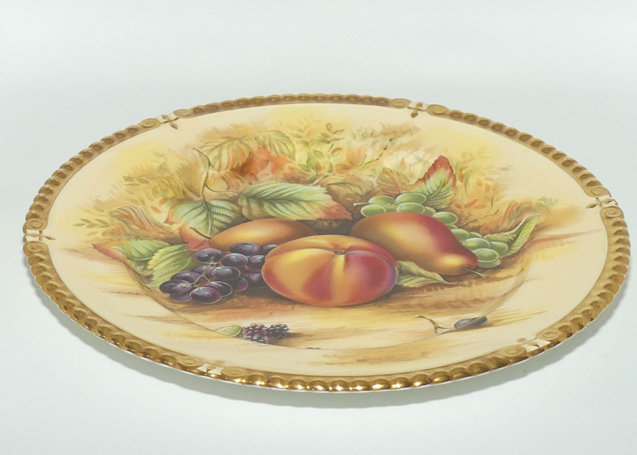Aynsley Fruit Orchard Gold gilt figured border plate | 26.5cm wide