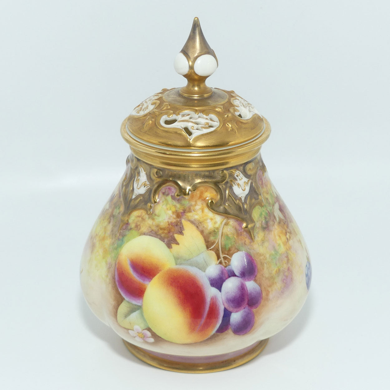 Royal Worcester hand painted fruit potpourri | 291 Shape | J Skerrett