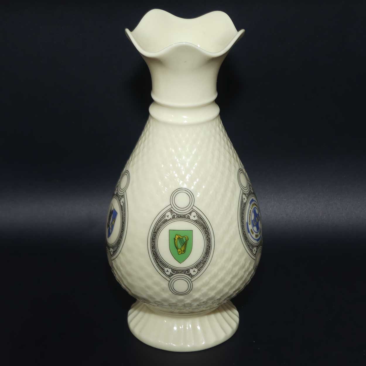 Belleek Gaelic Athletic Association 100 Year commemorative vase | Brown Mark