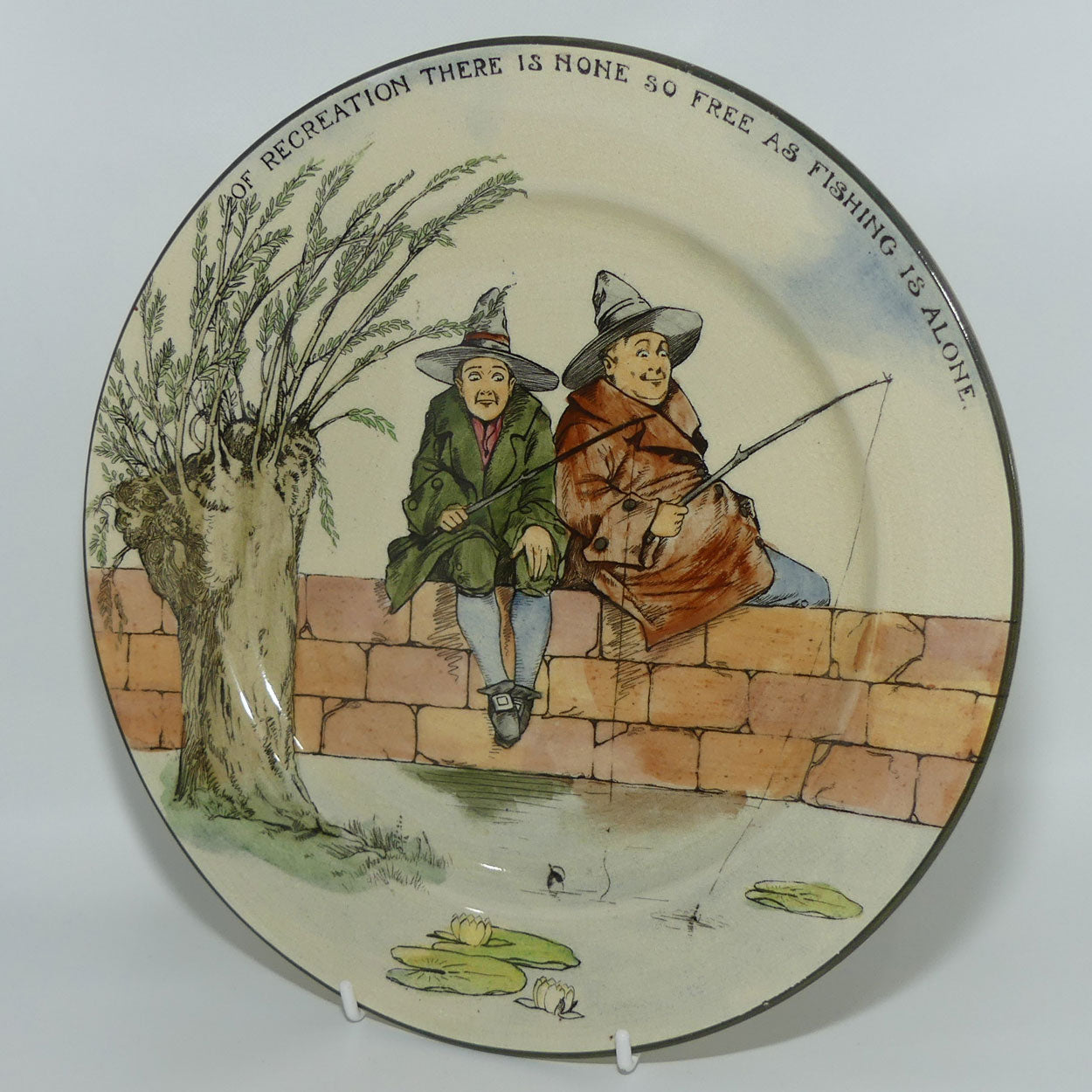 Royal Doulton Gallant Fishers plate | 26.5cm | Of Recreation there is none so free as fishing is alone