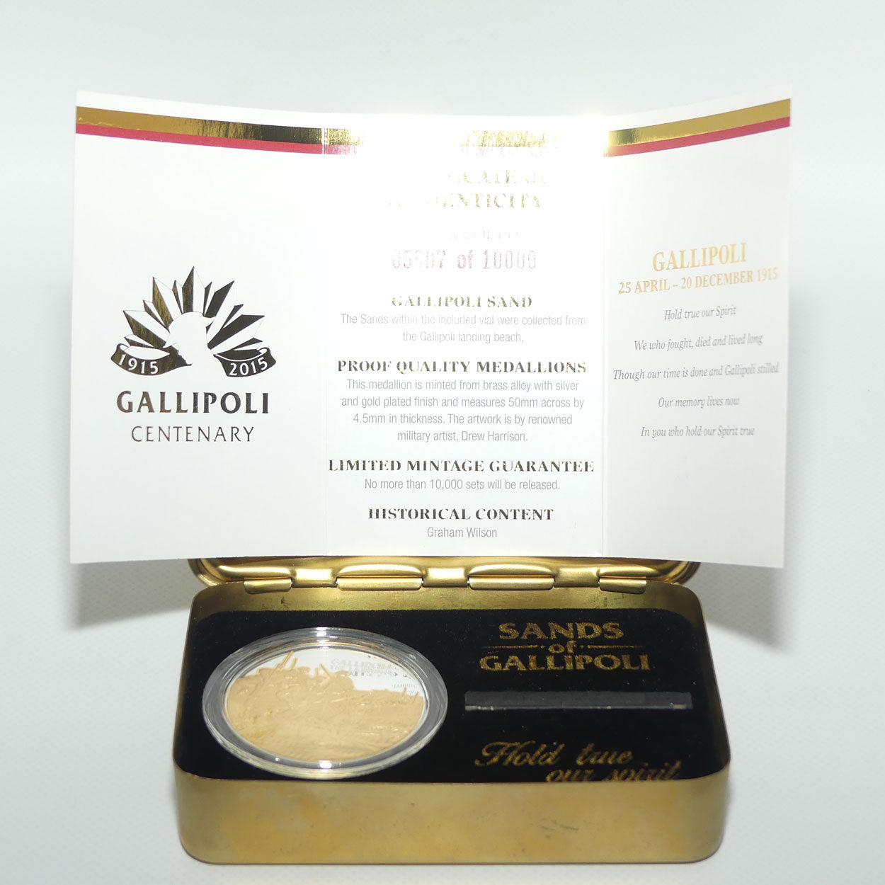 Sands of Gallipoli Centenary Collectors Medallion 1915 - 2015 set