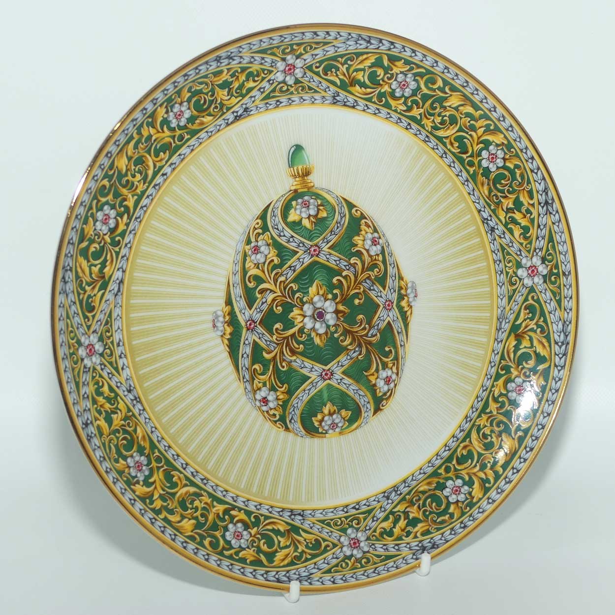 Franklin Mint | Faberge Egg plate | Garden of Jewels | Imperial Egg | Emerald Green