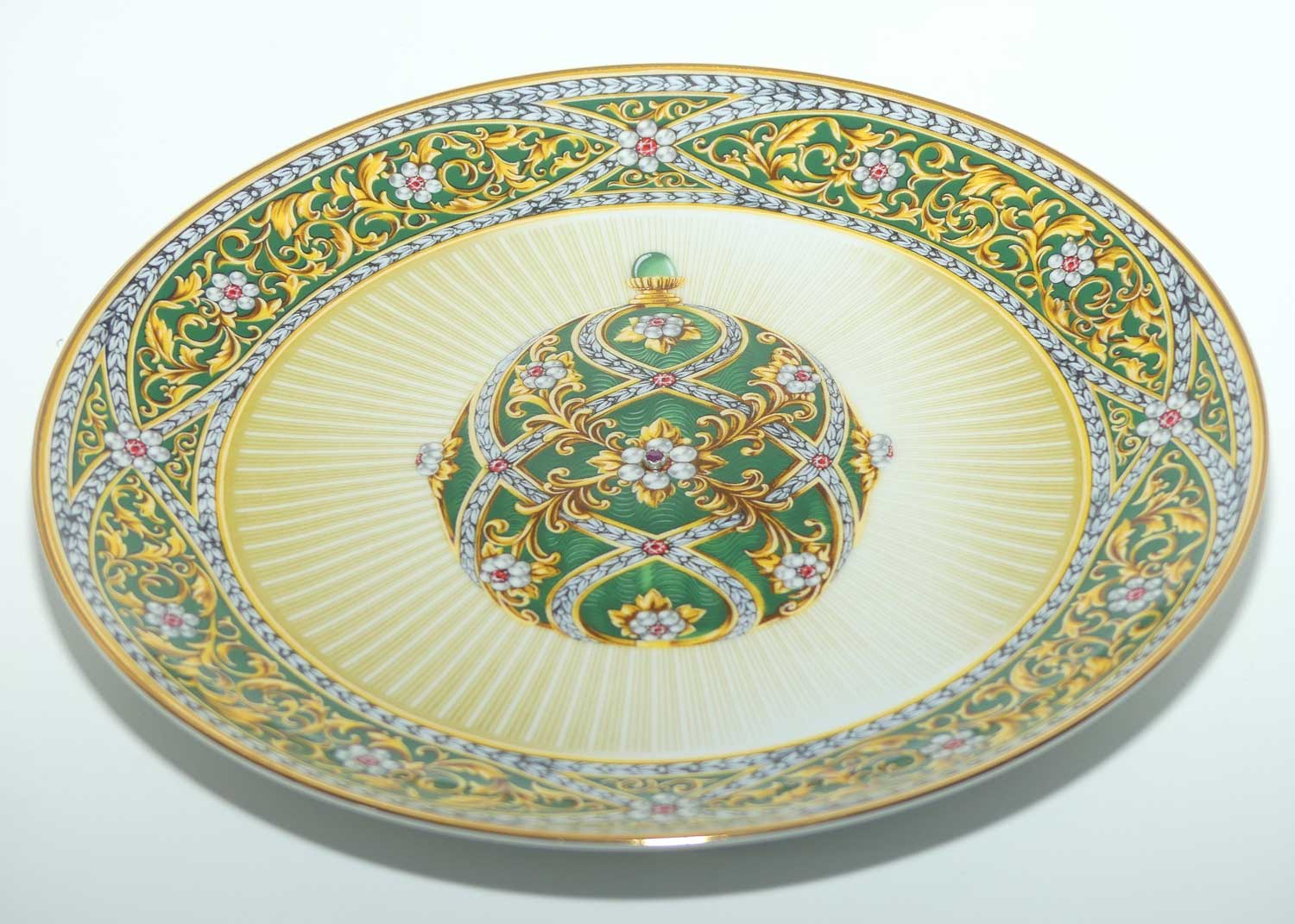Franklin Mint | Faberge Egg plate | Garden of Jewels | Imperial Egg | Emerald Green