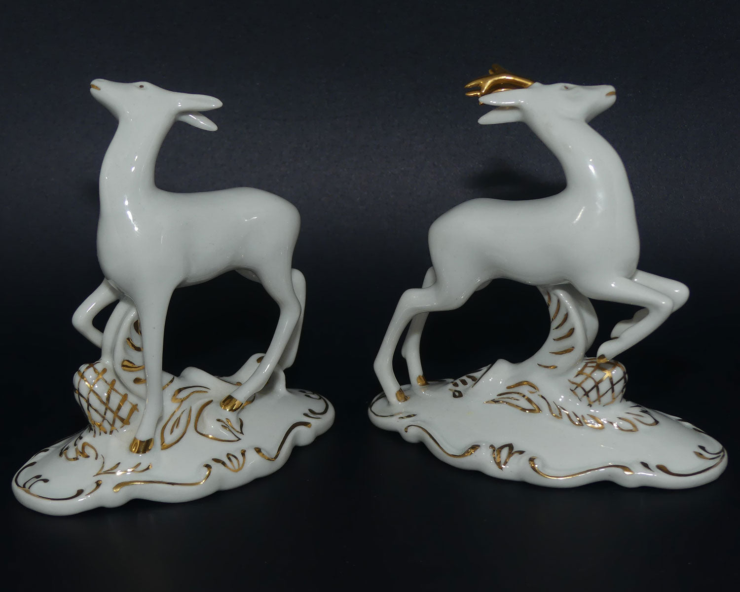 Royal Dux pair of figures | Deer and Doe