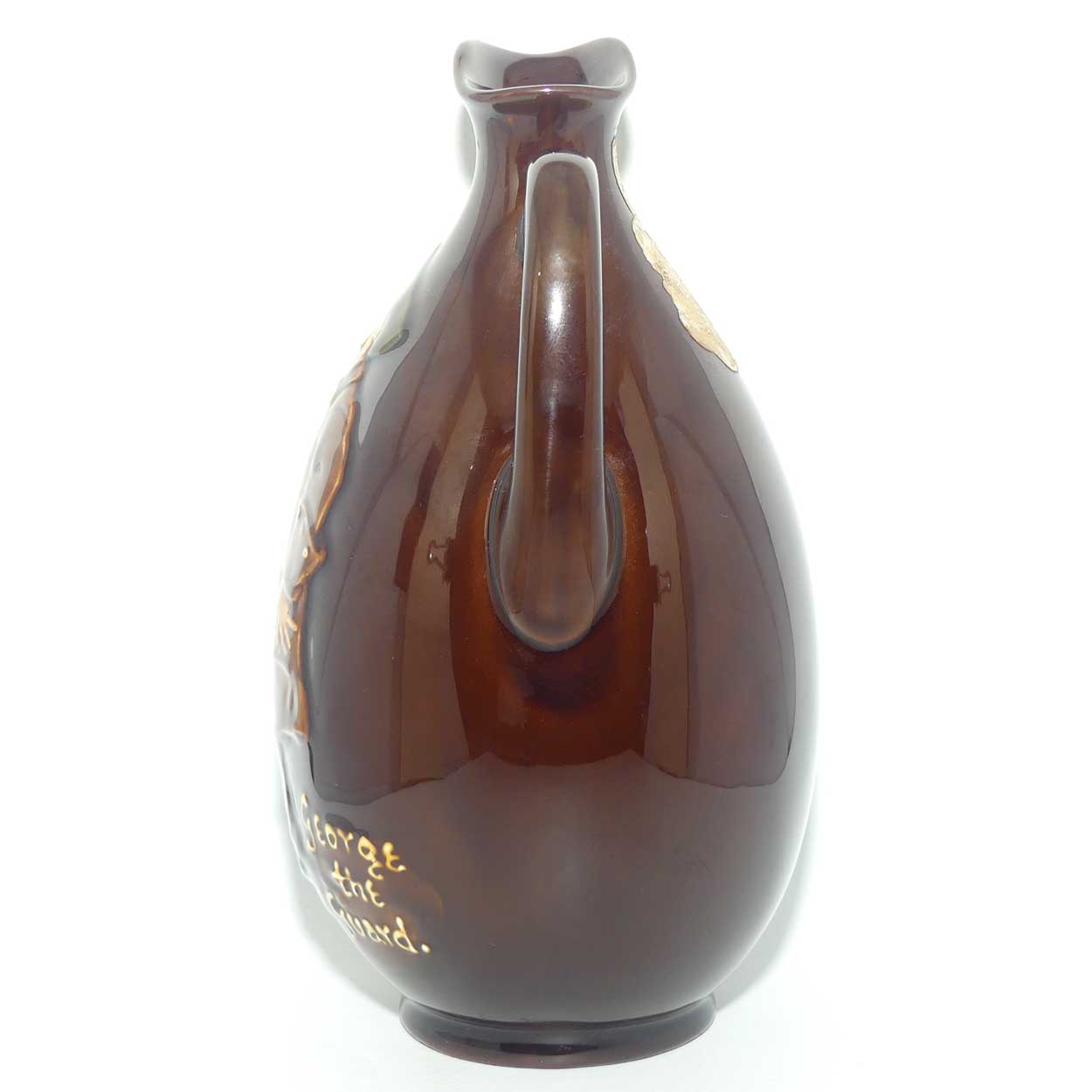 Royal Doulton Kingsware flask | George the Guard | Teardrop | Dewars