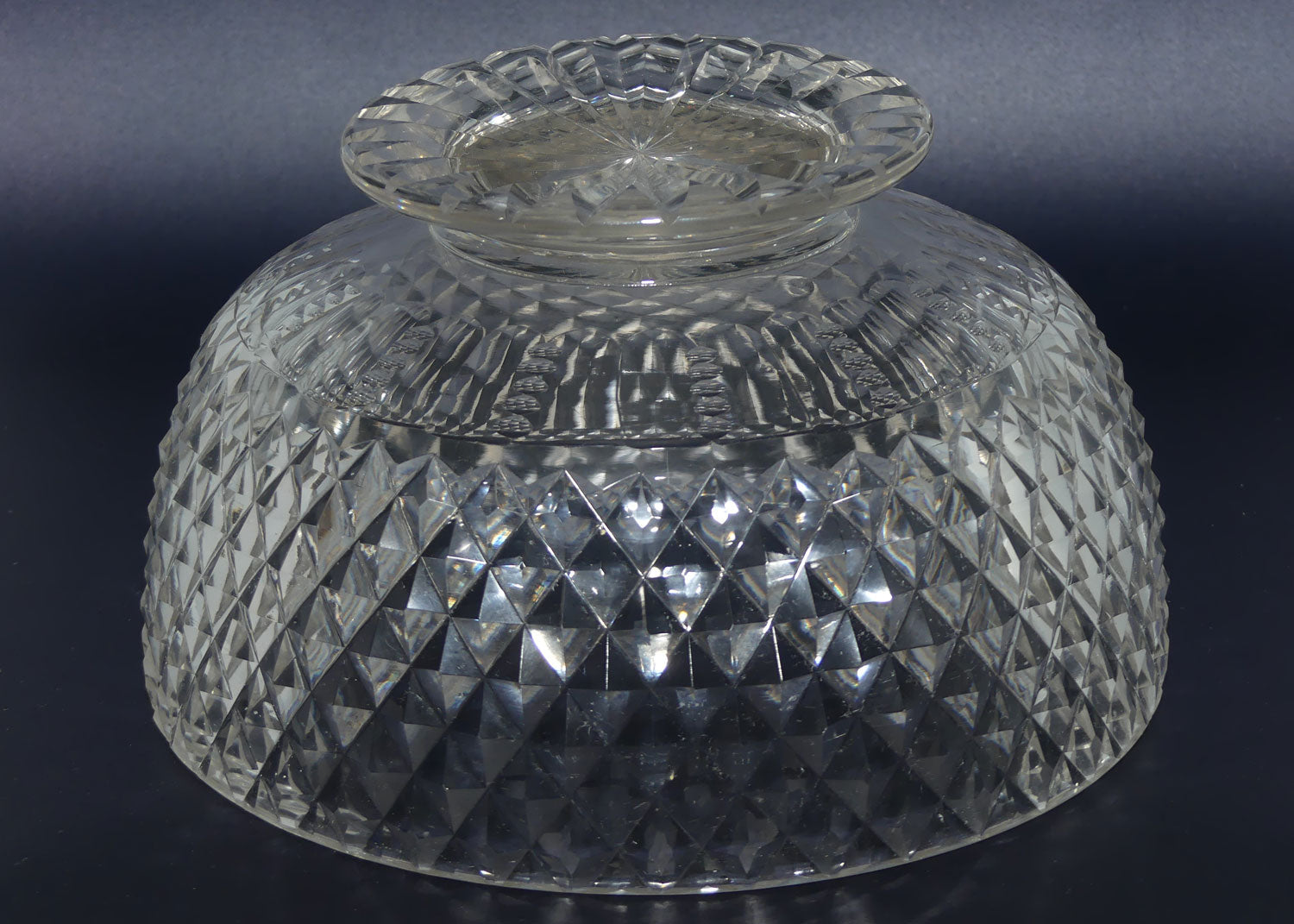Georgian c.1830 Irish Cut Crystal | Diamond Cut footed bowl