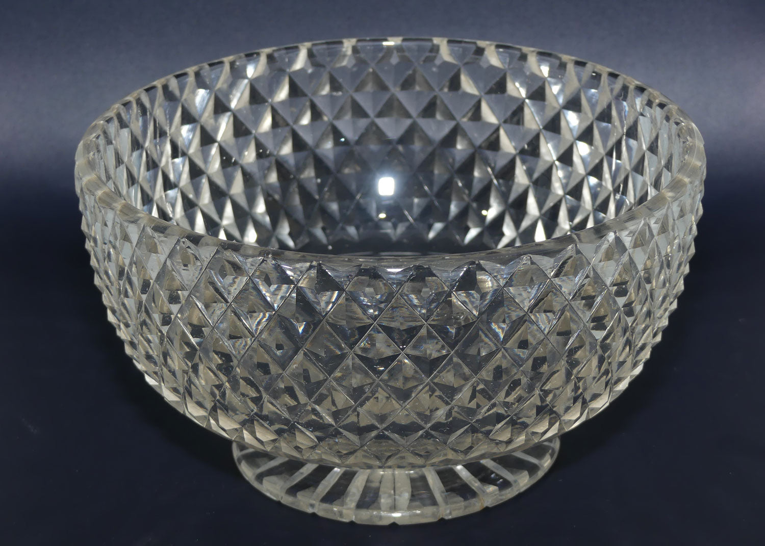 Georgian c.1830 Irish Cut Crystal | Diamond Cut footed bowl
