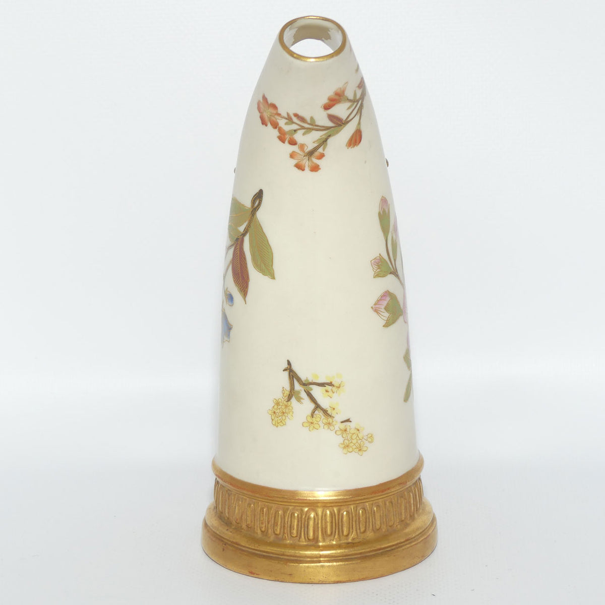 Royal Worcester Blush Ivory hand painted and gilt horn handle jug | Smaller, Dogwood Rose |