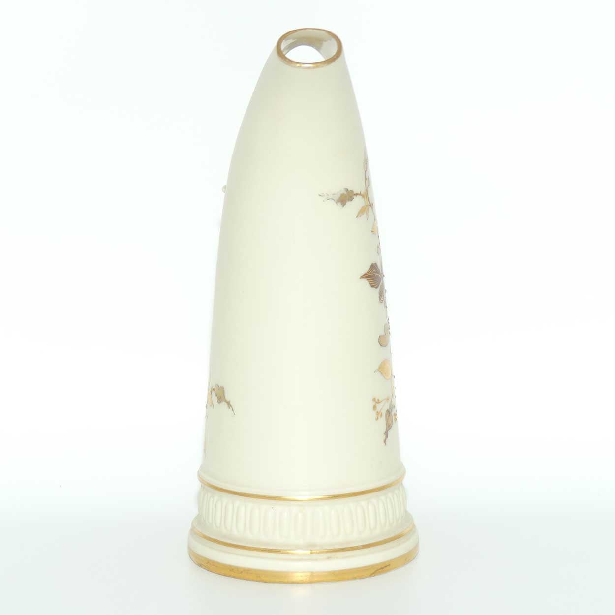 Royal Worcester Blush Ivory hand painted and gilt horn handle jug