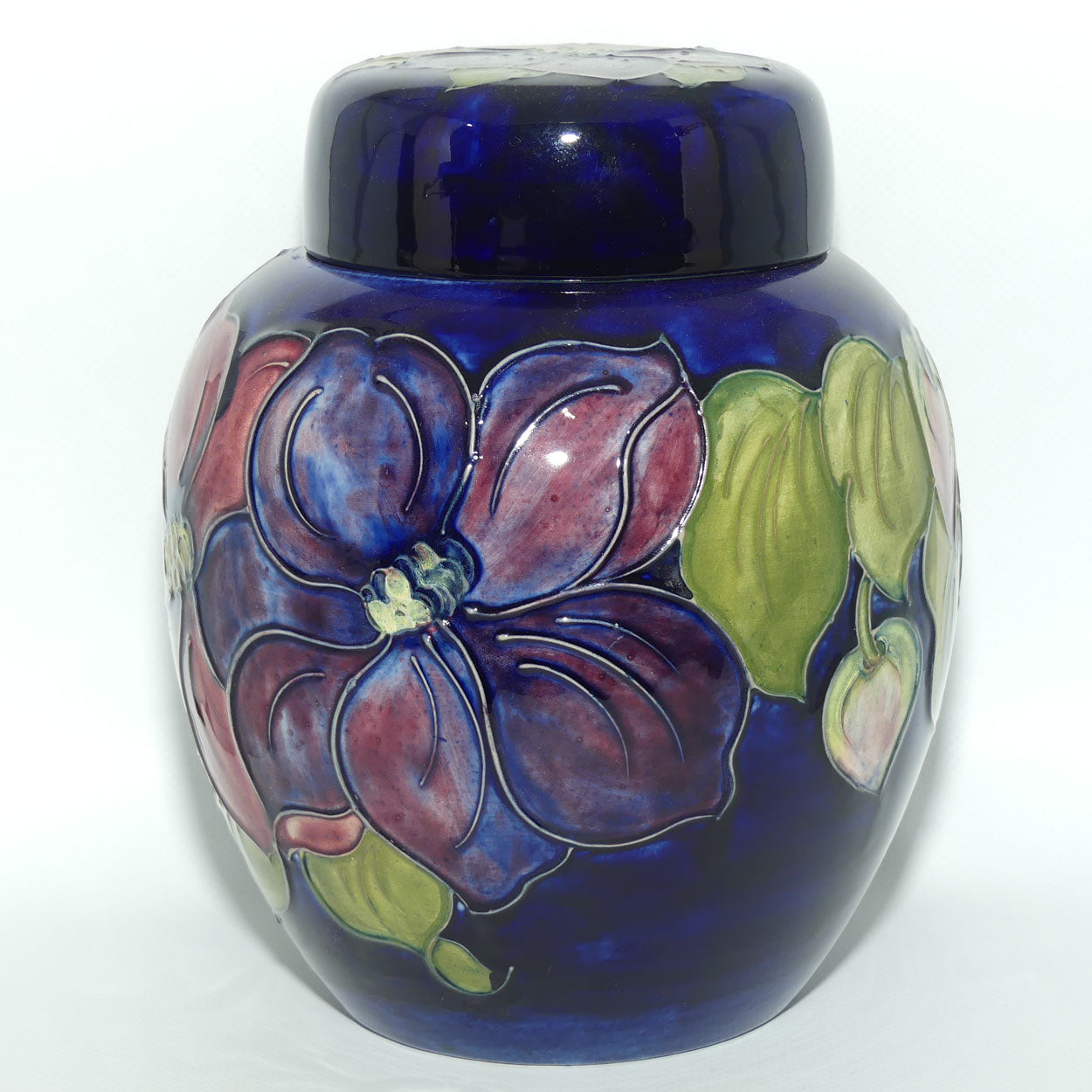 Walter Moorcroft Clematis (Blue) large size lidded ginger jar