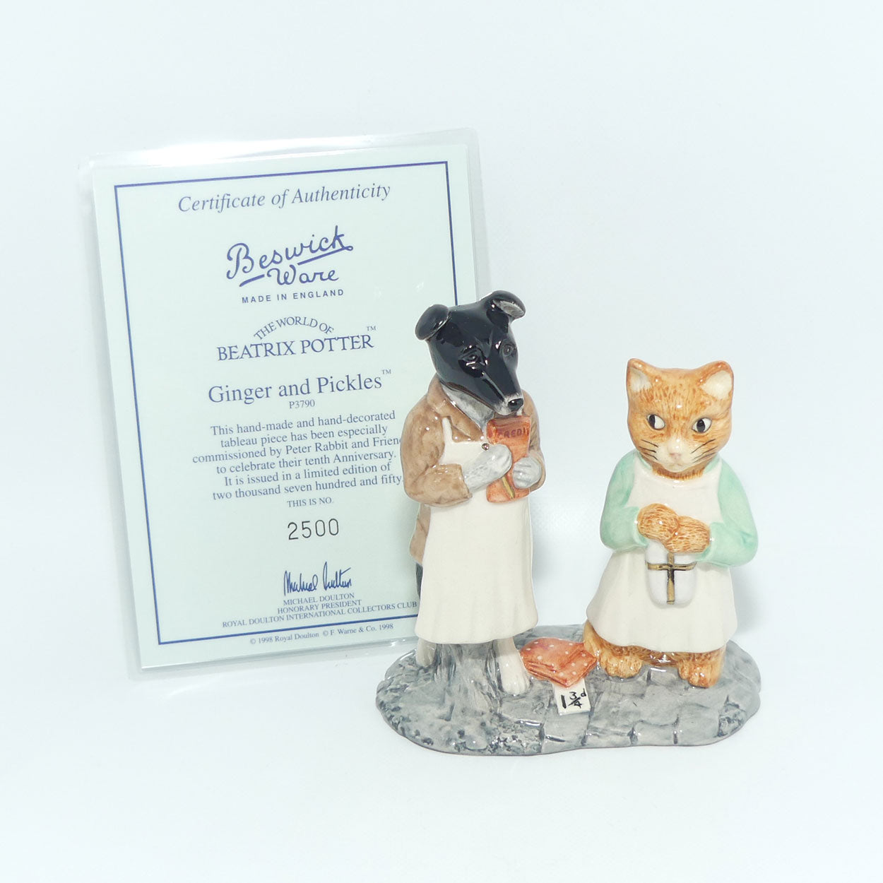 Beswick Beatrix Potter Ginger and Pickles tableau
