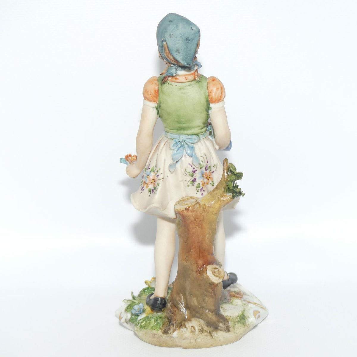Capodimonte figure signed Sandro | Girl with Flowers
