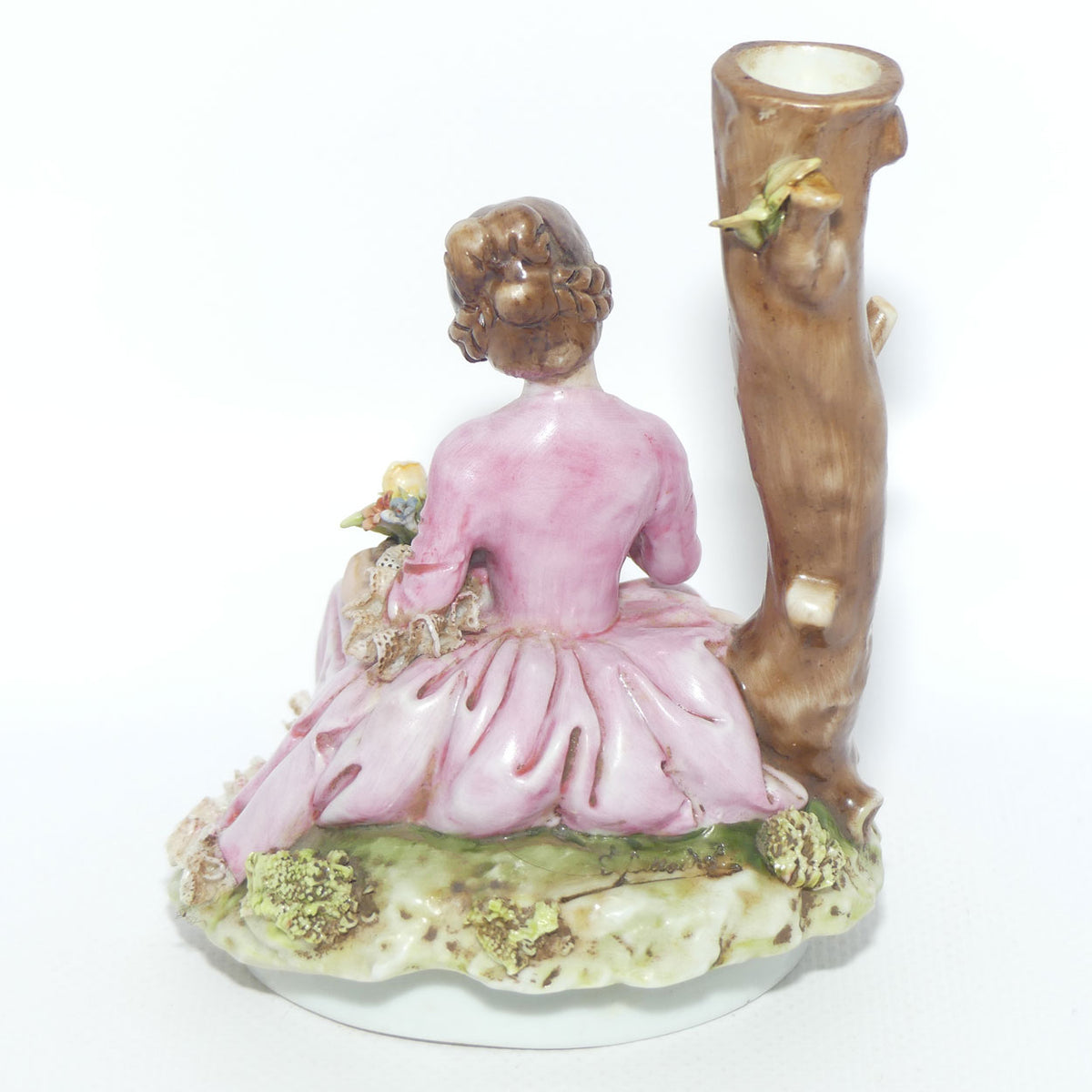 Capodimonte figure signed D Bellaire | Girl with Flowers beside Tree