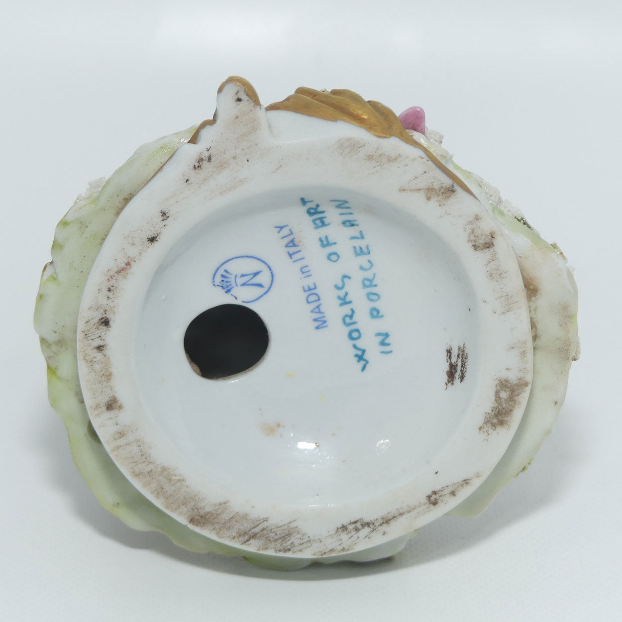 Capodimonte figure signed D Bellaire | Girl with Flowers beside Tree