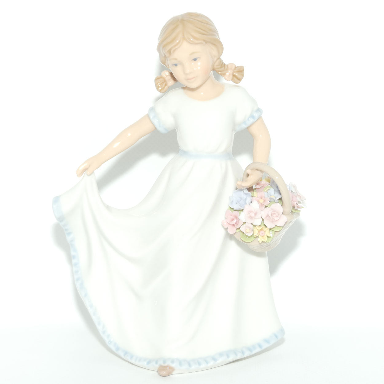 ADORA Cosmos Fine Porcelain | Girl With Basket of Flowers Figurine | #1