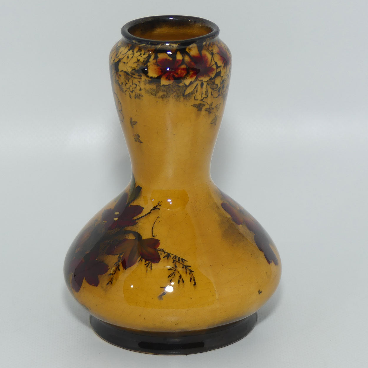 George Jones & Sons Madras pattern Holbein glaze waisted miniature vase