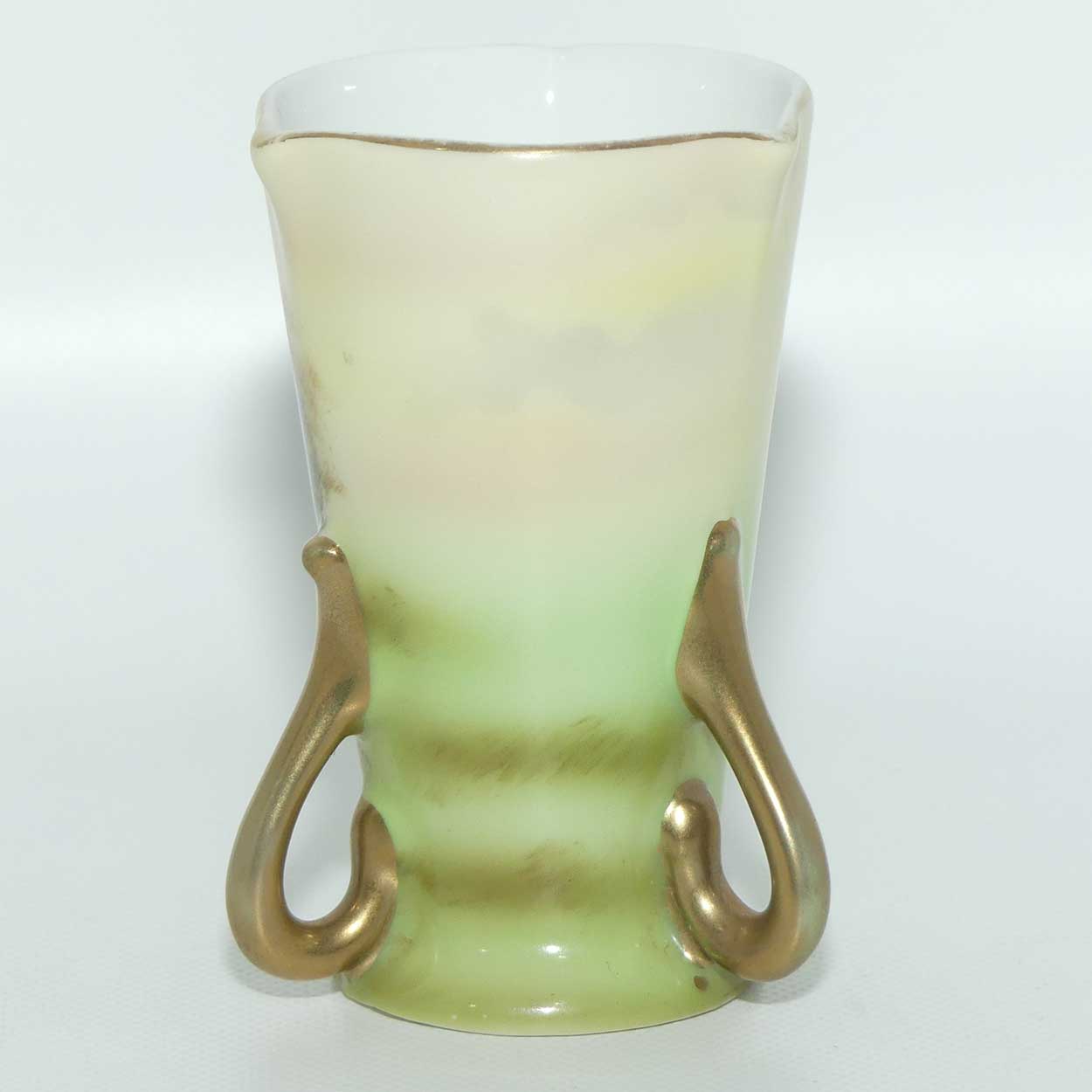 Royal Bayreuth Bavaria triple handle vase with Gleaners scene