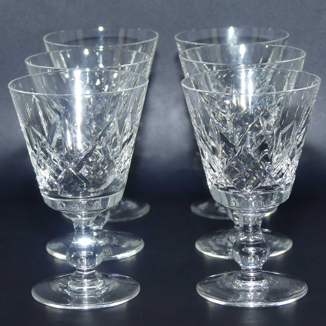 Stuart Crystal | Glengarry pattern | set 6 Wine glasses | 75ml