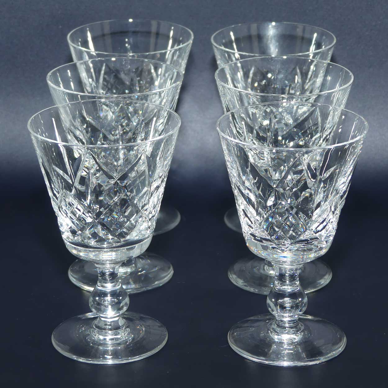 Stuart Crystal | Glengarry pattern | set 6 Wine glasses | 75ml
