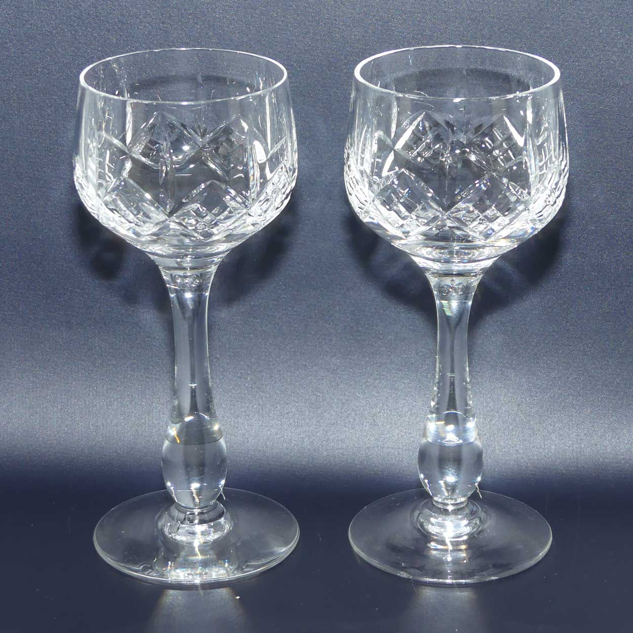 Stuart Crystal | Glengarry pattern | set 6 Wine Hock glasses | 125ml