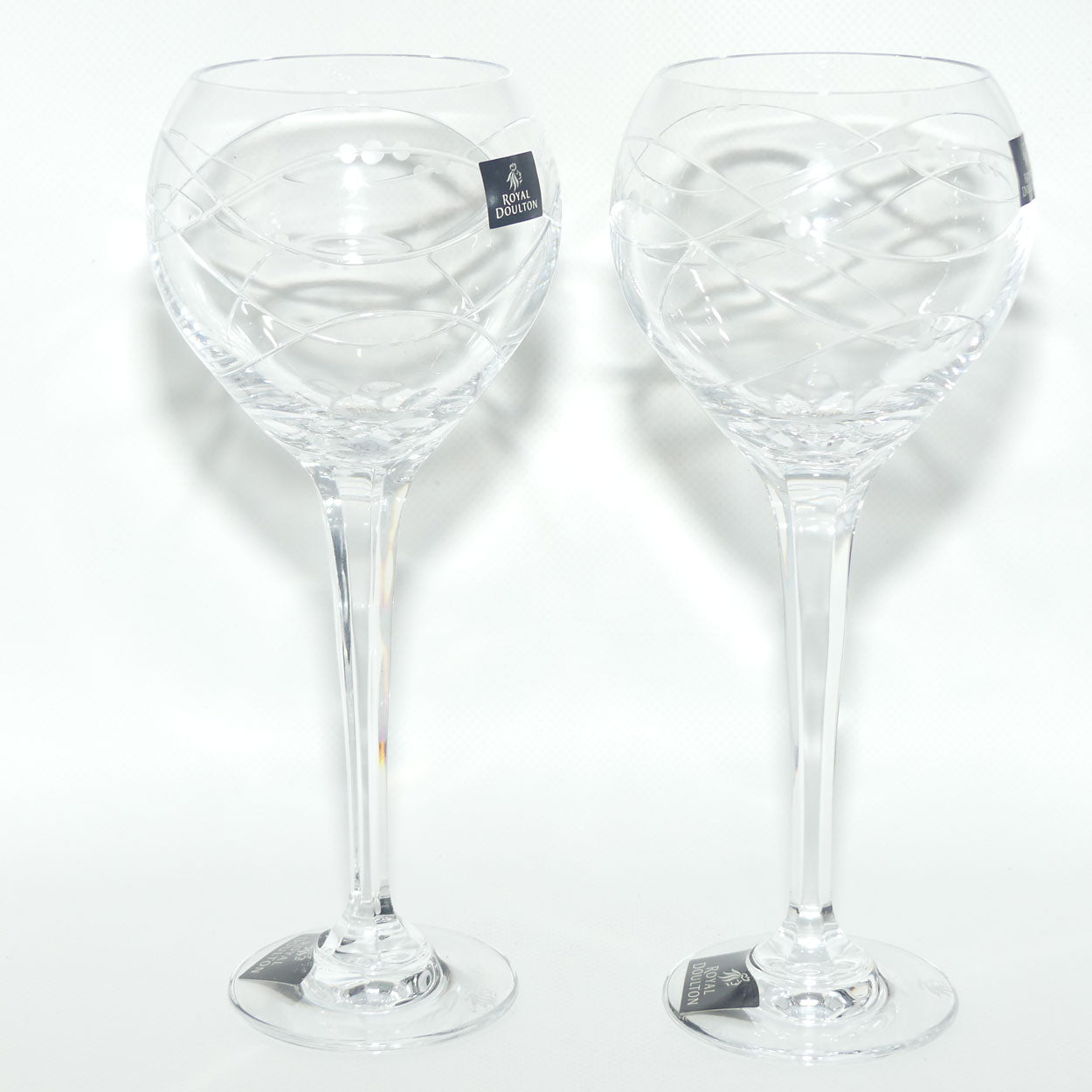 Royal Doulton Crystal Precious pattern | Pair of Wine Glasses | 300ml | boxed