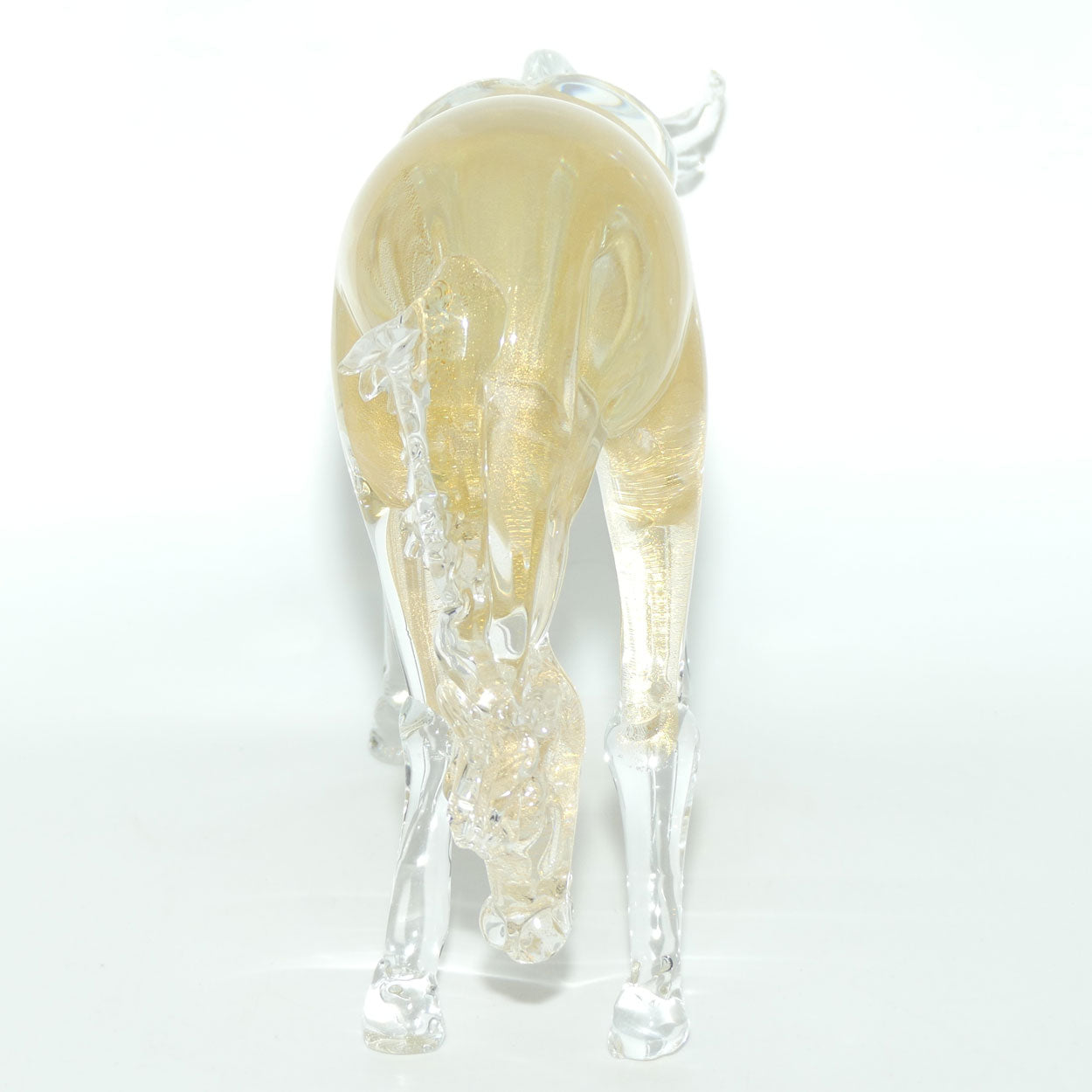 Murano Glass Gold Aventurine Horse figure | signed Formia Murano