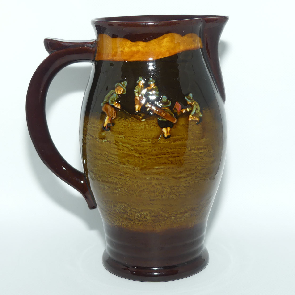 Royal Doulton Kingsware Charles Crombie Golfers ale jug