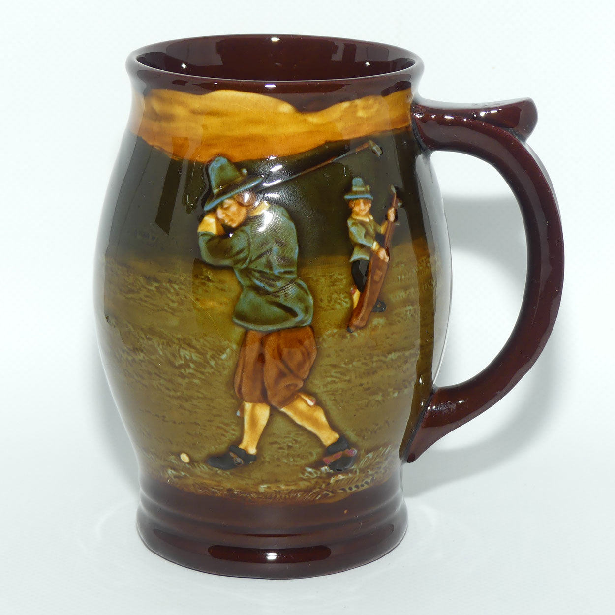 Royal Doulton Kingsware Charles Crombie Golfers ale tankard
