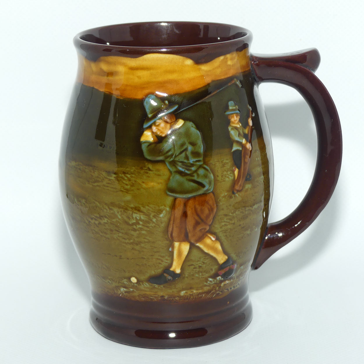 Royal Doulton Kingsware Charles Crombie Golfers ale tankard