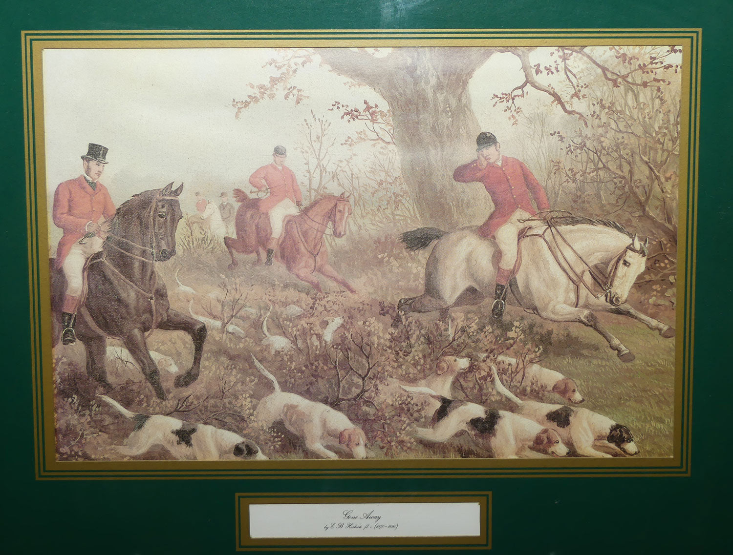 Antiquarian Print | Fox Hunting | Gone Away | EB Herberte