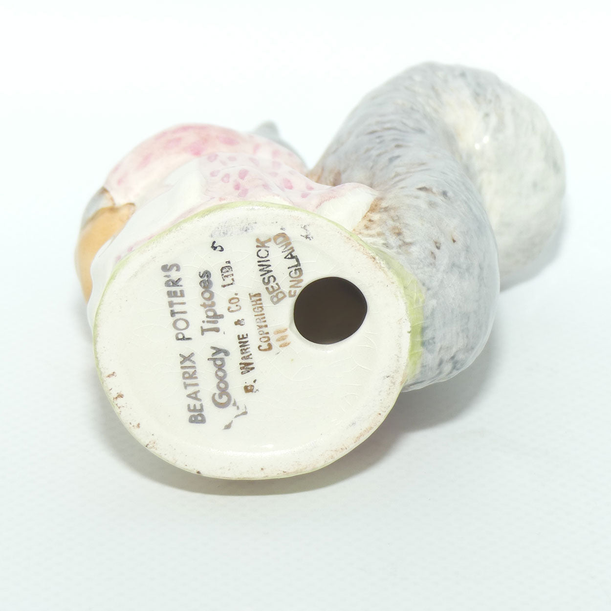 Beswick Beatrix Potter Goody Tiptoes | BP2a Gold Oval