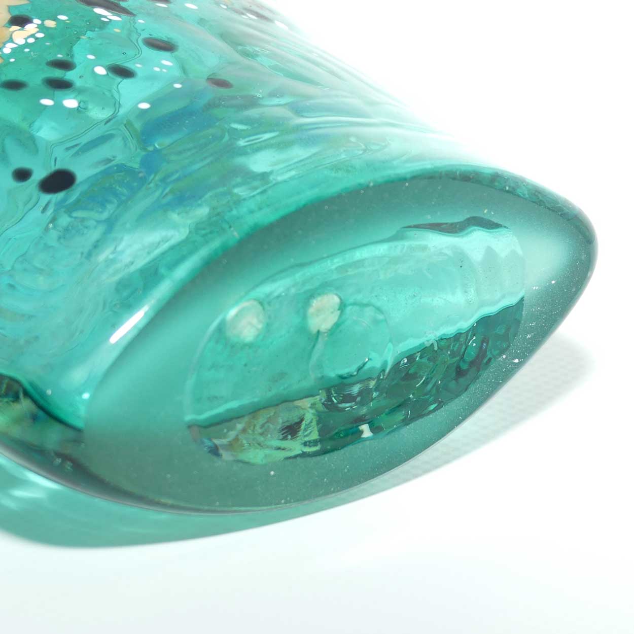 Peter Goss Glass Ocean Blue and multicolour Bottle vase | Ltd Ed | signed and dated 86