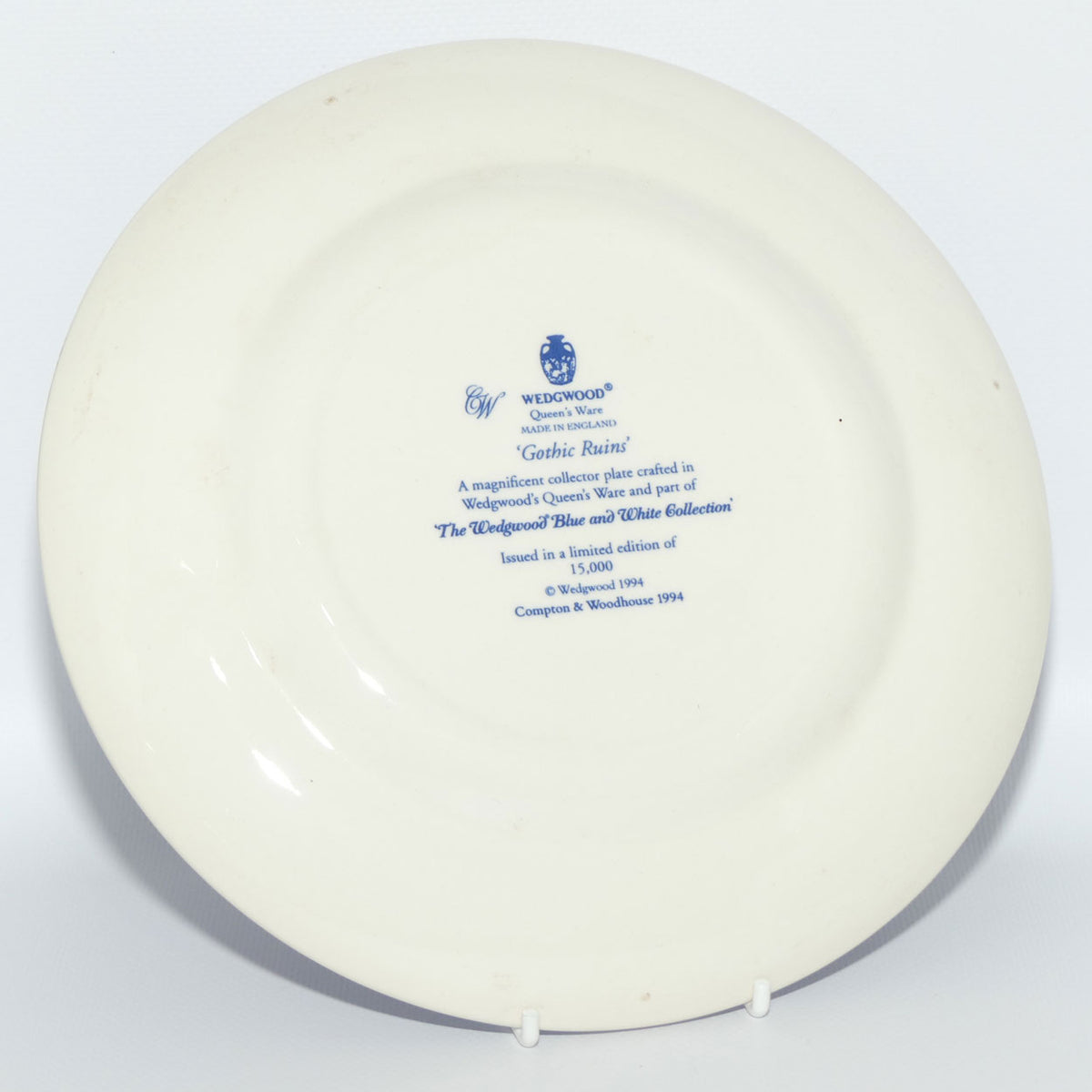 Wedgwood Queens Ware | Blue and White Collection plate | Gothic Ruins
