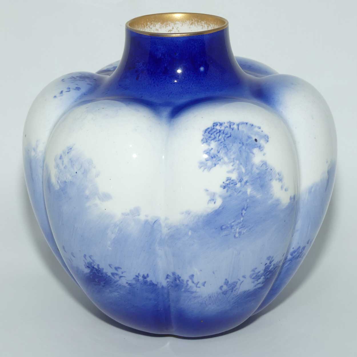 Royal Doulton Blue Childrens Pumpkin shape vase |Woman with Child|