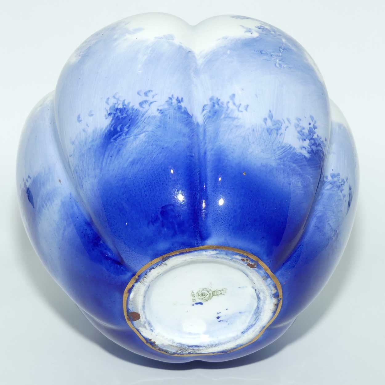 Royal Doulton Blue Childrens Pumpkin shape vase |Woman with Child|