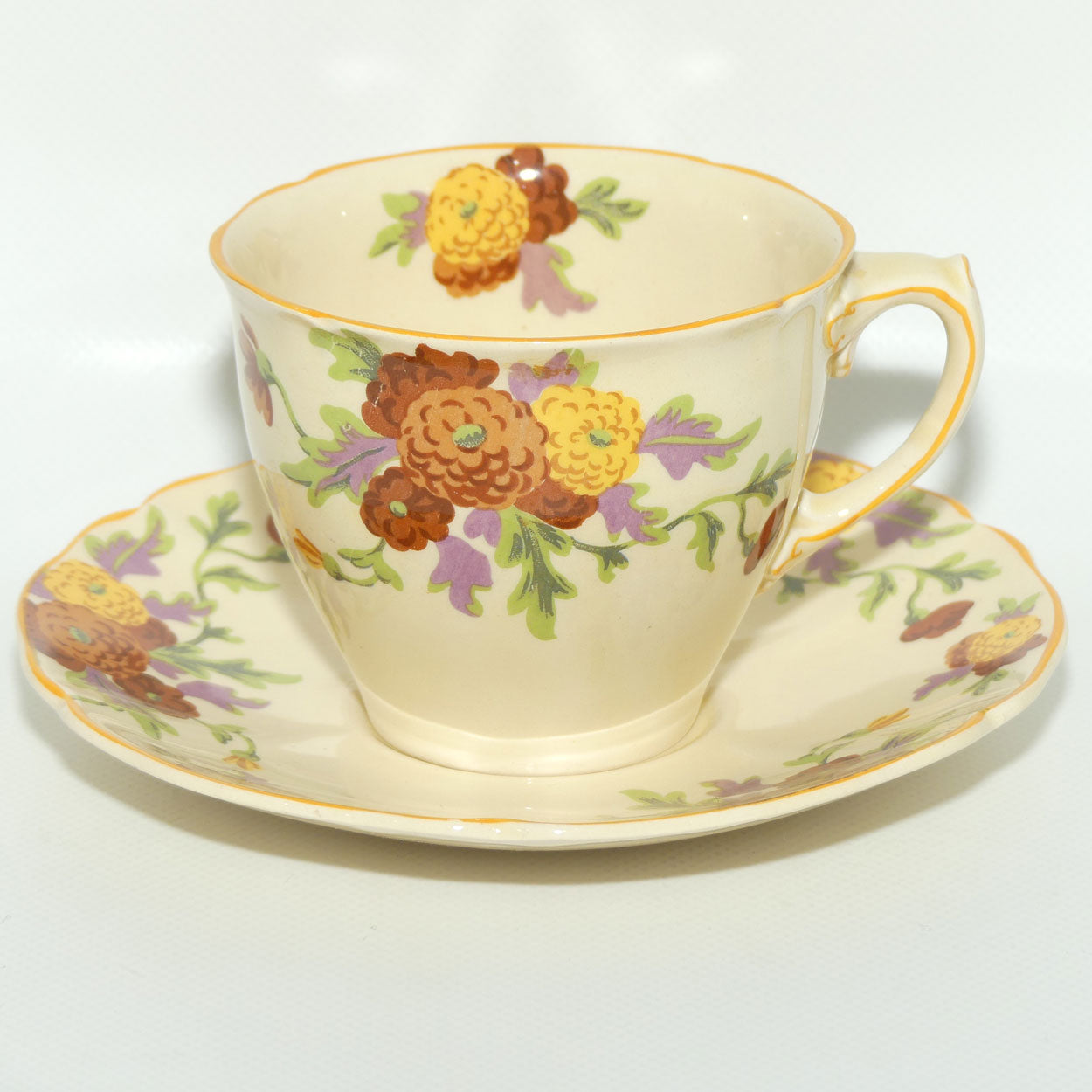 Royal Doulton Marigold pattern breakfast cup and saucer D5126