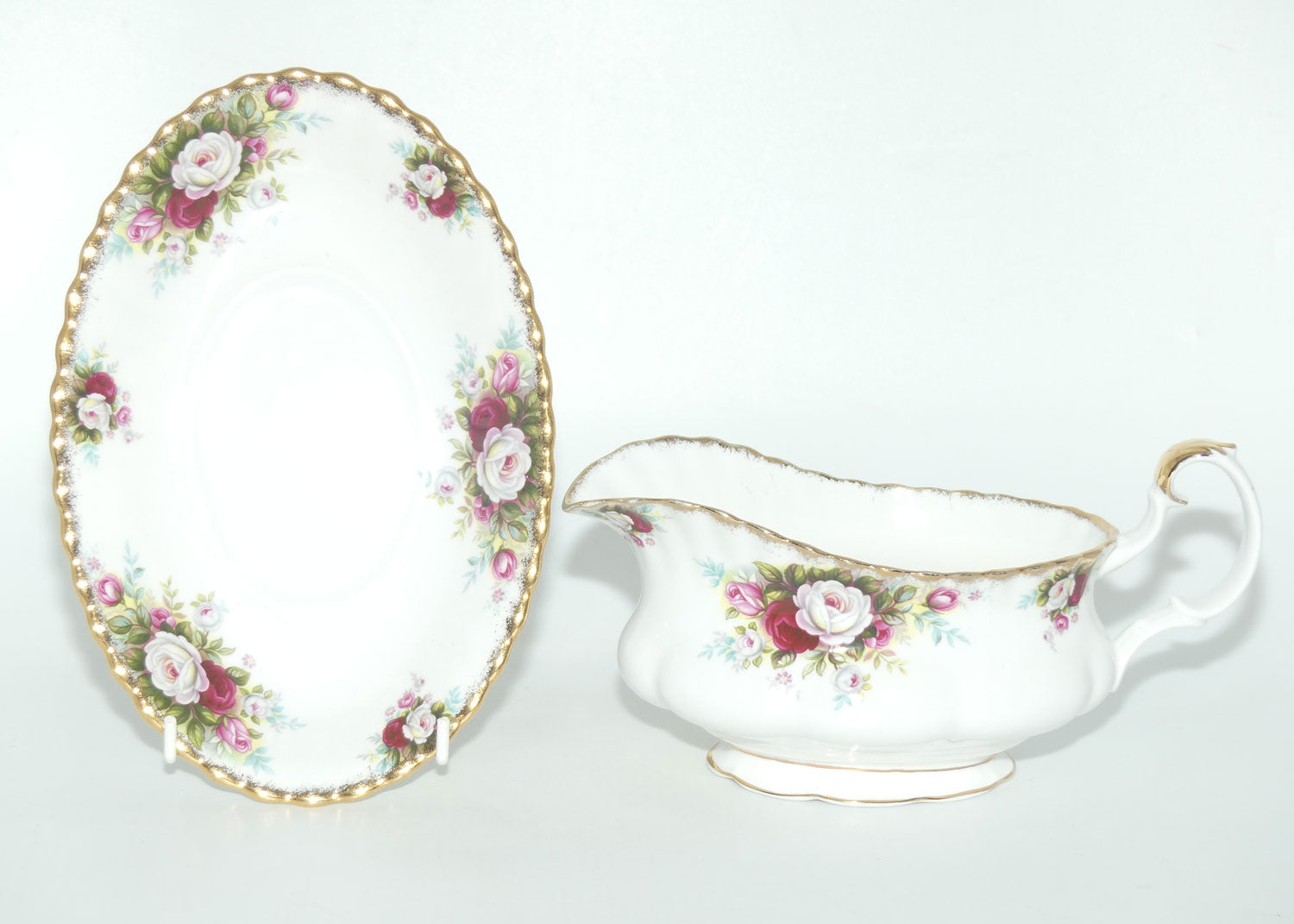 Royal Albert Bone China England Celebration gravy boat and underplate | UK Made