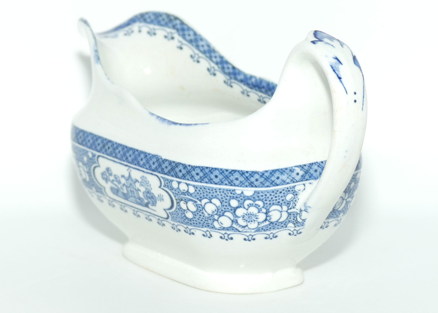 Maling Oriental pattern Blue and White gravy boat