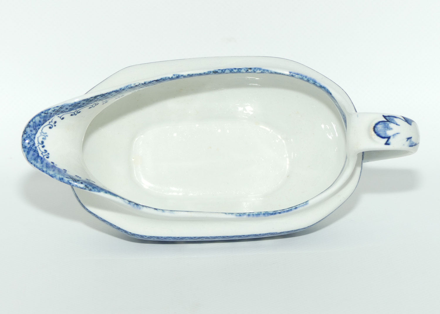 Maling Oriental pattern Blue and White gravy boat