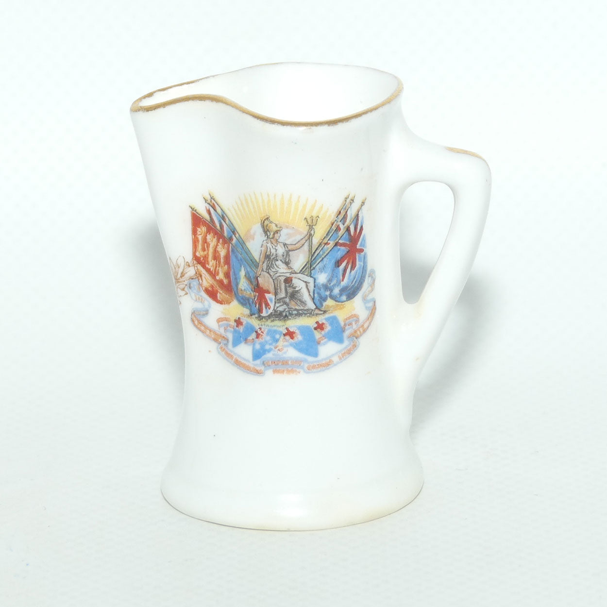 Royal Doulton British Empire | Australian Federation interest miniature jug | sold by Civil Service Stores Sydney