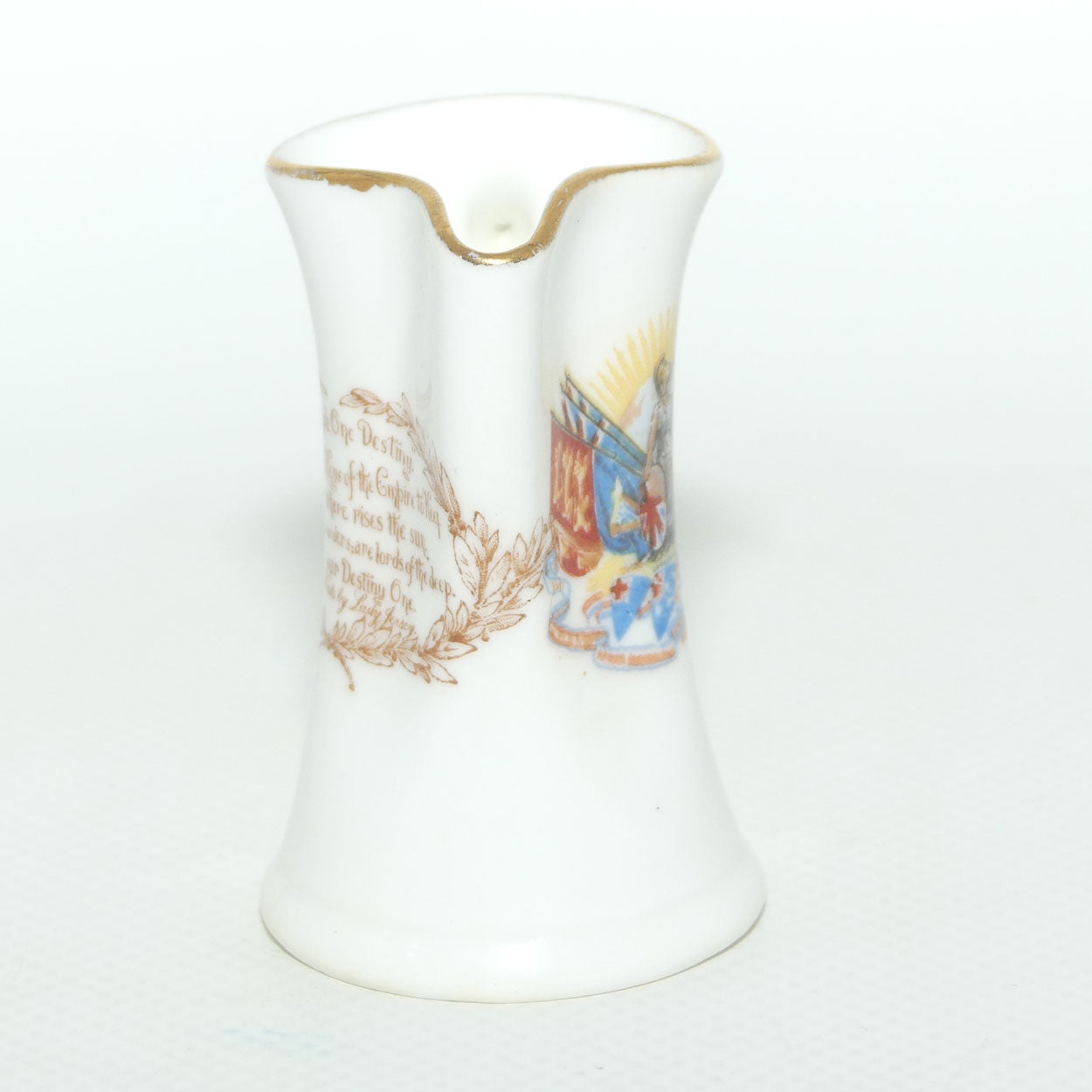 Royal Doulton British Empire | Australian Federation interest miniature jug | sold by Civil Service Stores Sydney