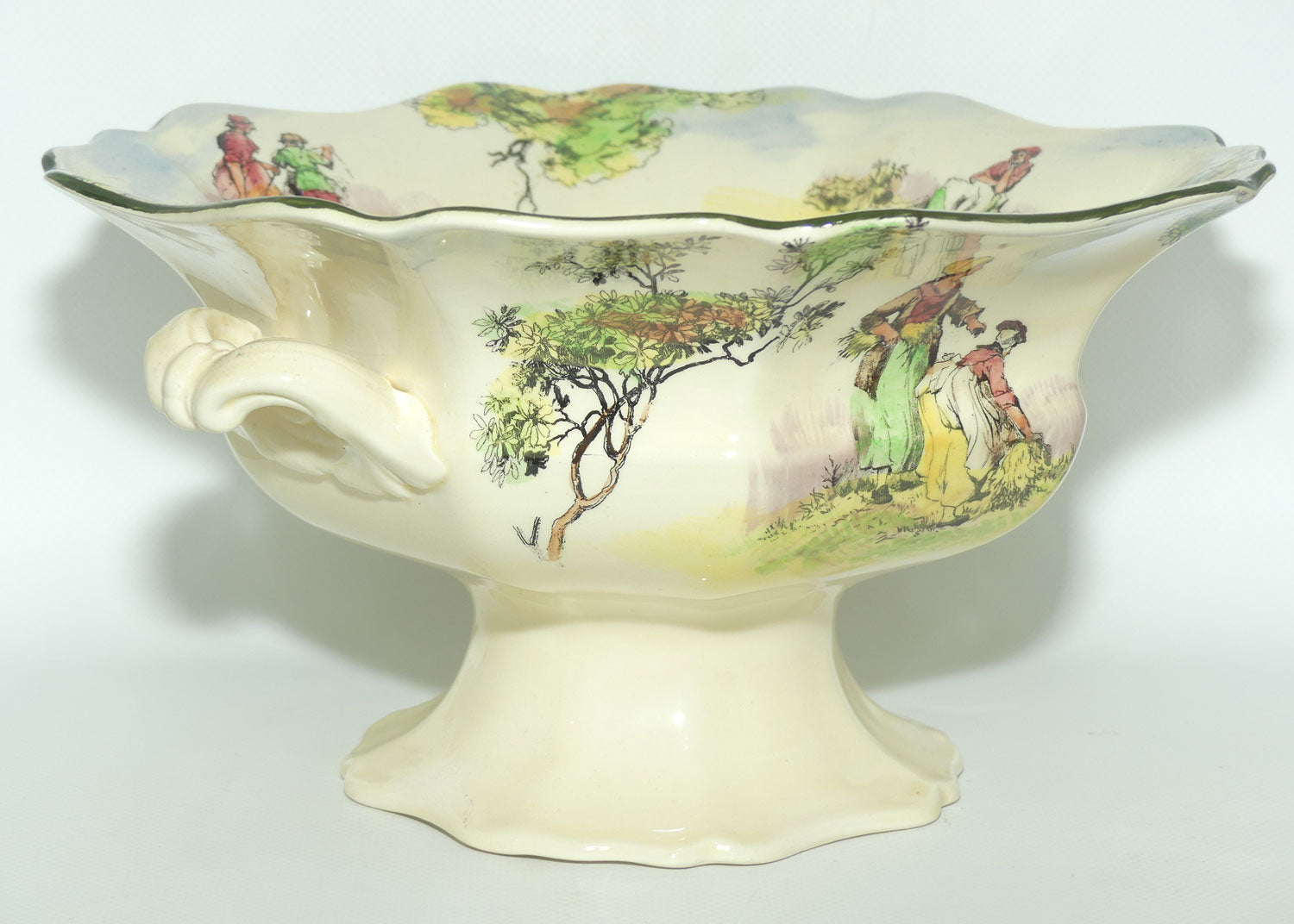 Royal Doulton Gleaners and Gypsies Grecian handled comport