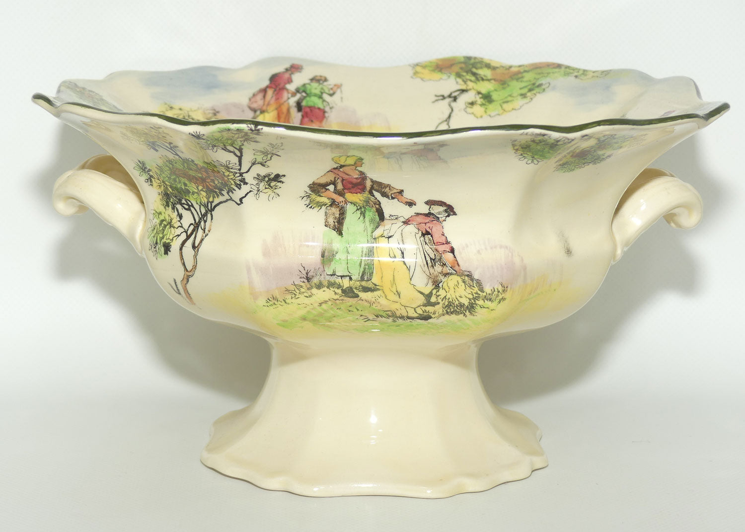 Royal Doulton Gleaners and Gypsies Grecian handled comport