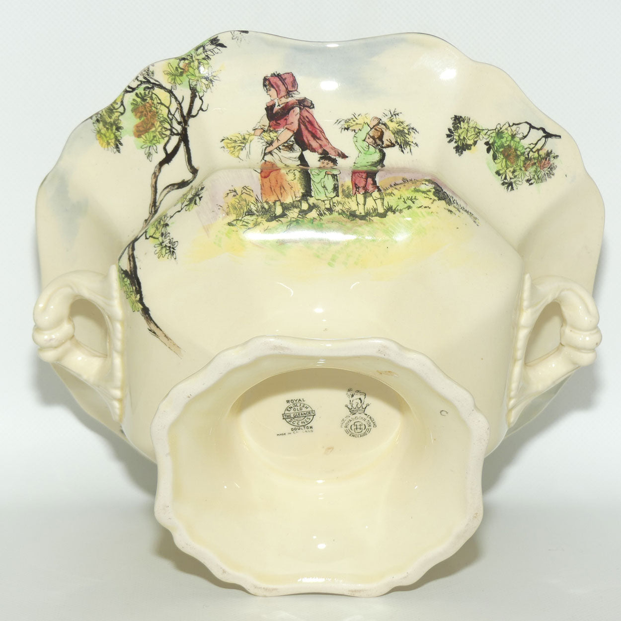 Royal Doulton Gleaners and Gypsies Grecian handled comport