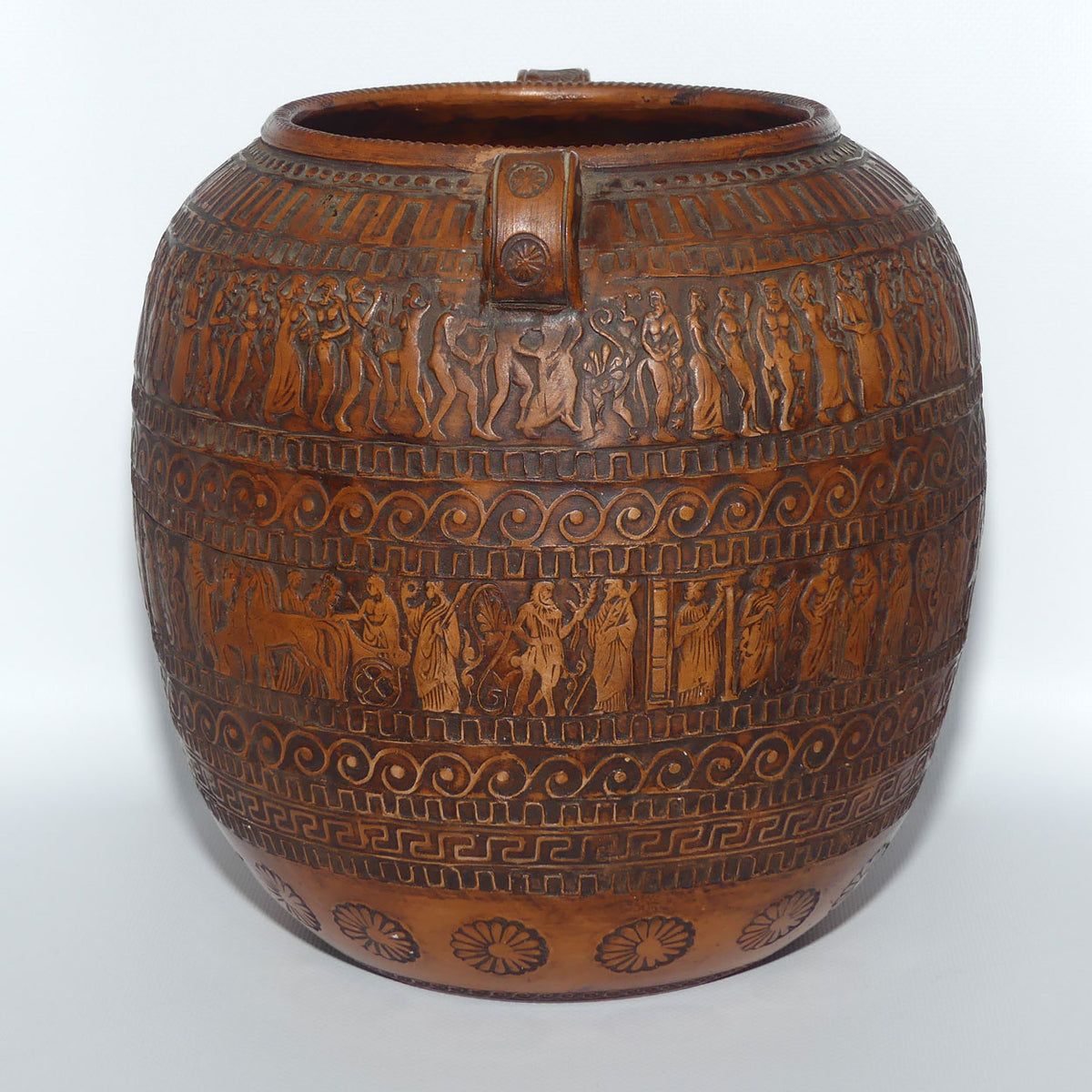 Superb Greek replica Amphora twin handled Pot | Embossed Decoration