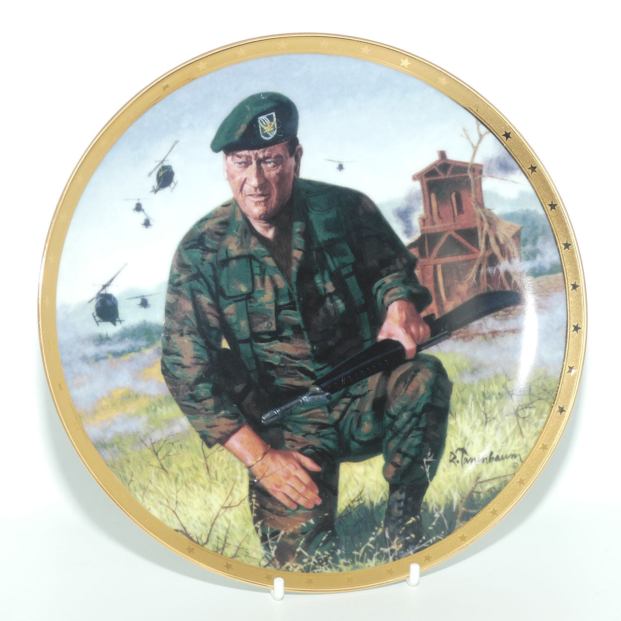 Franklin Mint Heirloom plate | John Wayne | Legendary Green Beret + Cert