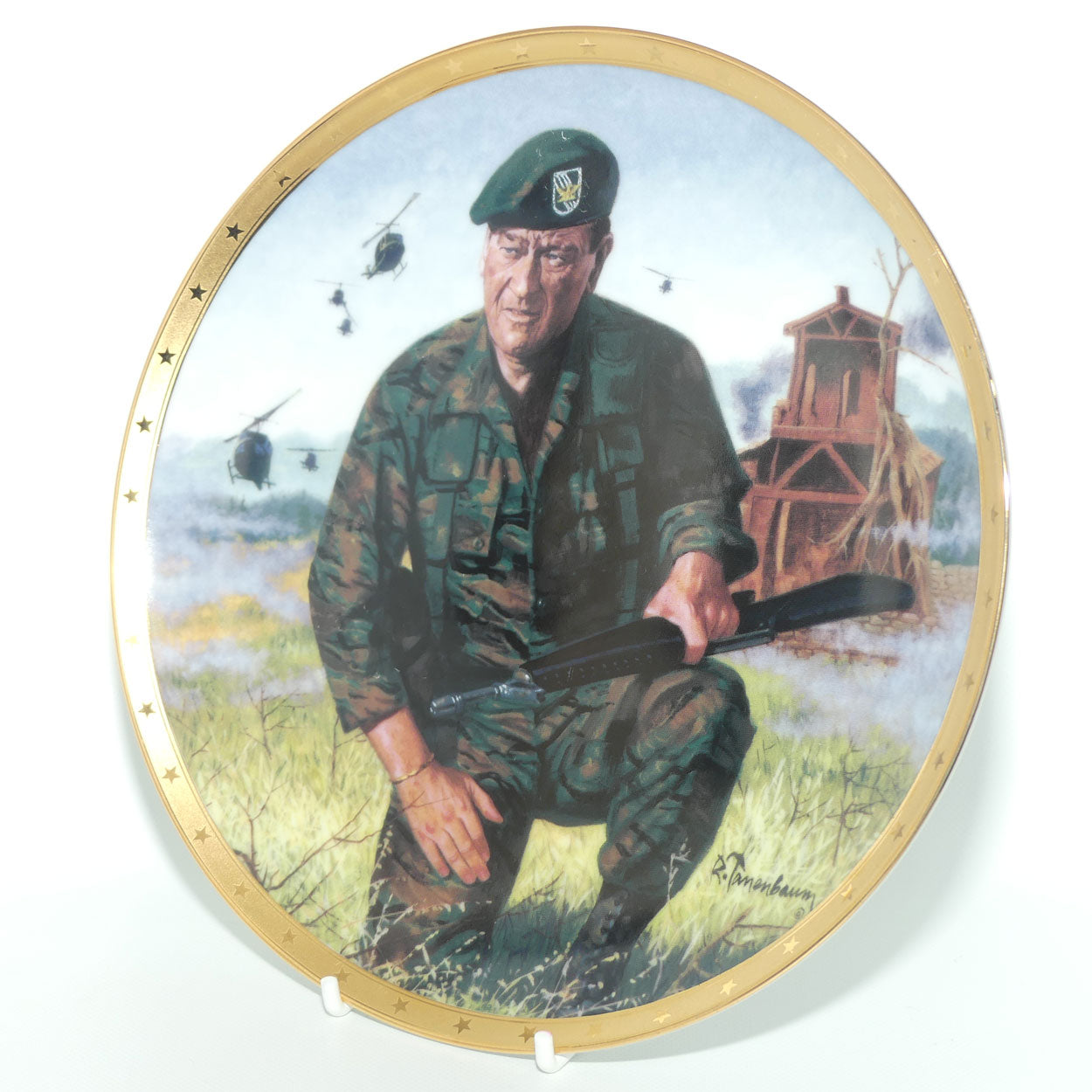 Franklin Mint Heirloom plate | John Wayne | Legendary Green Beret + Cert