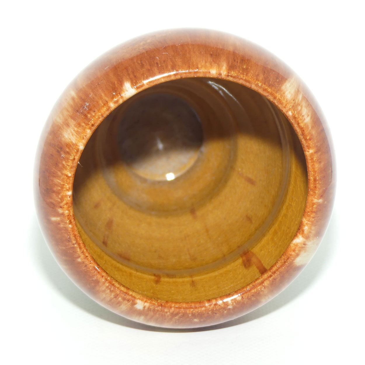 Australian Pottery | Bennetts of Adelaide Green and Brown glaze footed vase